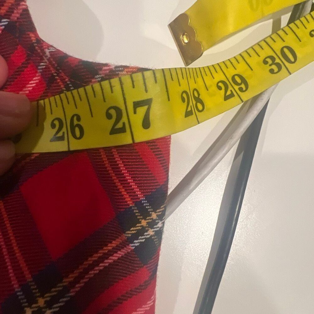 Lane Bryant Cap-Sleeve Fit & Flare Midi Dress in a red plaid print - Picture 10 of 12
